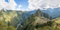 Panoramic View of Machu Picchu Inca Ruins - Sacred Valley, Peru Royalty Free Stock Photo