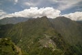 panoramic view Machu Picchu, Peru - Ruins of Inca Empire city and Huaynapicchu Mountain, Sacred Valley