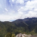 panoramic view Machu Picchu, Peru - Ruins of Inca Empire city and Huaynapicchu Mountain, Sacred Valley Royalty Free Stock Photo