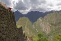 panoramic view Machu Picchu, Peru - Ruins of Inca Empire city and Huaynapicchu Mountain, Sacred Valley Royalty Free Stock Photo