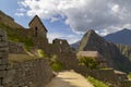 panoramic view Machu Picchu, Peru - Ruins of Inca Empire city and Huaynapicchu Mountain, Sacred Valley Royalty Free Stock Photo
