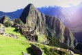 Panoramic view of Machupicchu world heritage site at Cusco Peru Royalty Free Stock Photo