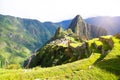 Panoramic view of Machupicchu world heritage site at Cusco Peru Royalty Free Stock Photo