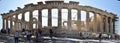 Panoramic view of the main monuments and places of Athens (Greece). The Acropolis. The Parthenon