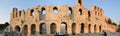 Panoramic view of the main monuments and places of Athens (Greece). Ruins of the theater of Dionysus or Herod Attic Royalty Free Stock Photo