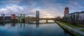 Panoramic view of Main River skyline with ECB Tower (European Central Bank) and Main Plaza Building -