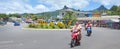 Panoramic view of the main street in Avarua town Rarotonga Cook Royalty Free Stock Photo