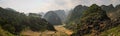 Panoramic view on the majestic mountains around Van, Ha Giang Province, Vietnam Royalty Free Stock Photo