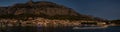 Makarska riviera, Croatia, night scene panorama Royalty Free Stock Photo