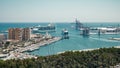 Panoramic view of the Malaga port