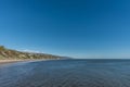 Panoramic view of Malibu coastline taken from a pier in Paradise Cove, Malibu, California Royalty Free Stock Photo