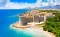 Panoramic view of the Mamure Castle in Anamur Town, Turkey