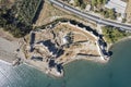 Panoramic view of the Mamure Castle in Anamur Town, Turkey