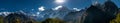 Panoramic view at Manaslu mountain range in Nepal Royalty Free Stock Photo