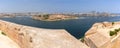 Panoramic view of Manoel Island and Sliema from Valletta, Malta Royalty Free Stock Photo