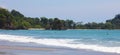 Panoramic view of Manuel Antonio national park beach in Costa Rica, most beautiful beaches in the world, surfer beaches in America