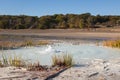 Panoramic view of Manziana natural monument with little geyser in Lazio Italy