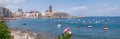 Panoramic view of the Marina Bay, Portomaso tower in St. Julians city. Malta island