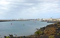 Marina and fishing port of Naos in Arrecife capital of the island of Lanzarote, Canary Islands, Spain Royalty Free Stock Photo