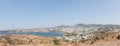 Panoramic view of Marine with yachts in a Bodrum harbor Royalty Free Stock Photo