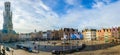 Panoramic view of Market Square in Bruges, Belgium