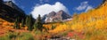 Maroon bells landscape in autumn time. Royalty Free Stock Photo