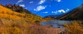 Panoramic view Maroon lake landscape Royalty Free Stock Photo