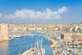 Panoramic view of Marseille harbor Europe-France Royalty Free Stock Photo