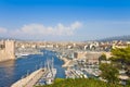 Panoramic view of Marseille harbor Europe-France Royalty Free Stock Photo