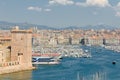 Panoramic view of Marseille and old port Royalty Free Stock Photo