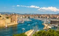 Panoramic view of Marseille and old port Royalty Free Stock Photo