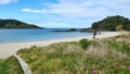 Panoramic view of Matai Bay in karikari peninsula in New Zealand Royalty Free Stock Photo