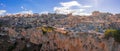 Panoramic view of Matera city in the region of Basilicata, in Southern Italy. Royalty Free Stock Photo