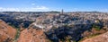 Panoramic view of Matera city in the region of Basilicata, in Southern Italy. Royalty Free Stock Photo