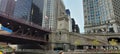 Panoramic view of McCormick Bridgehouse and Chicago River Museum in Chicago, Illinois Royalty Free Stock Photo