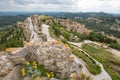 Panoramic view of the medieval castle of Les- Baux-de-Provence at the top of the hill Royalty Free Stock Photo