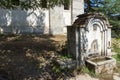 Panoramic view of Medieval church near tomb of Yane Sandanski in Rozhen village, Bulgaria Royalty Free Stock Photo