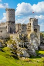 Panoramic view of medieval Ogrodzieniec Castle in Podzamcze village in Silesia region of Poland Royalty Free Stock Photo