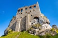 Panoramic view of medieval Ogrodzieniec Castle in Podzamcze village in Silesia region of Poland Royalty Free Stock Photo