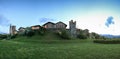 Panoramic view of the Medieval village of Ricetto di Candelo in Piedmont, used as a refuge in times of attack during the Middle Ag Royalty Free Stock Photo