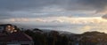 Panoramic view on mediterranean lebanese shore from Ghosta, Mount Lebanon at dusk