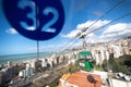 Panoramic view of the Mediterranean sea line and cable car