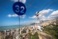 Panoramic view of the Mediterranean sea line and cable car