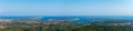 Panoramic view on menorca north coast from summit of Monte Toro - Menorca, Spain Royalty Free Stock Photo
