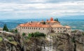 Panoramic view of Meteora monastery in Greece Royalty Free Stock Photo