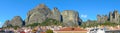 Panoramic view of The Meteora rocks