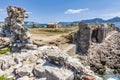 Panoramic view of Methoni Castle. The castle is a medieval fortification in the port town of Methoni, Messinia Peloponnese, Greece Royalty Free Stock Photo