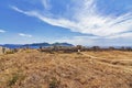 Panoramic view of Methoni Castle. The castle is a medieval fortification in the port town of Methoni, Messinia Peloponnese, Greece Royalty Free Stock Photo