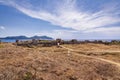 Panoramic view of Methoni Castle. The castle is a medieval fortification in the port town of Methoni, Messinia Peloponnese, Greece Royalty Free Stock Photo