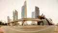Panoramic view of metro station in Financial district, Dubai, UAE